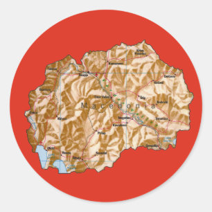 Autocollant de carte de Macédoine du Nord