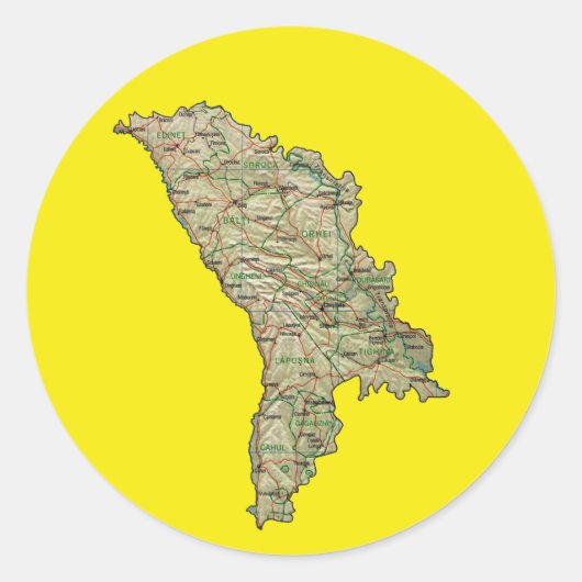 Autocollant de carte de Moldavie (Devant)