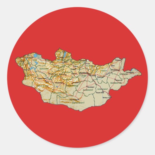 Autocollant de carte de Mongolie (Devant)
