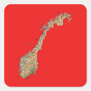Autocollant de carte de Norvège