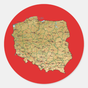 Autocollant de carte de Pologne