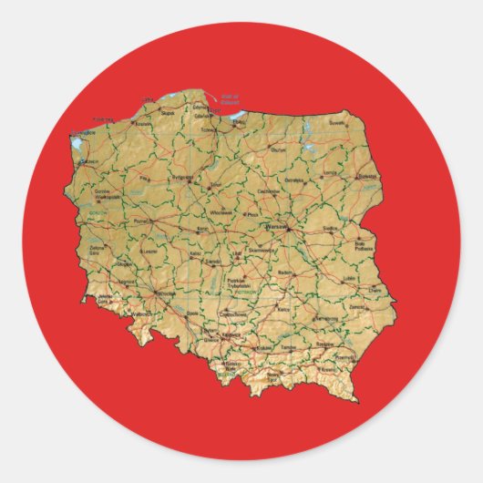 Autocollant de carte de Pologne (Devant)