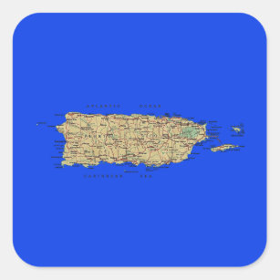 Autocollant de carte de Porto Rico