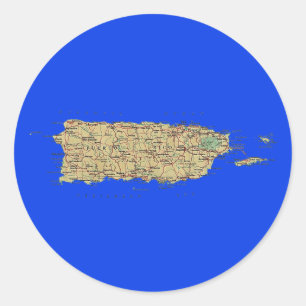 Autocollant de carte de Porto Rico