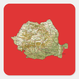 Autocollant de carte de Roumanie