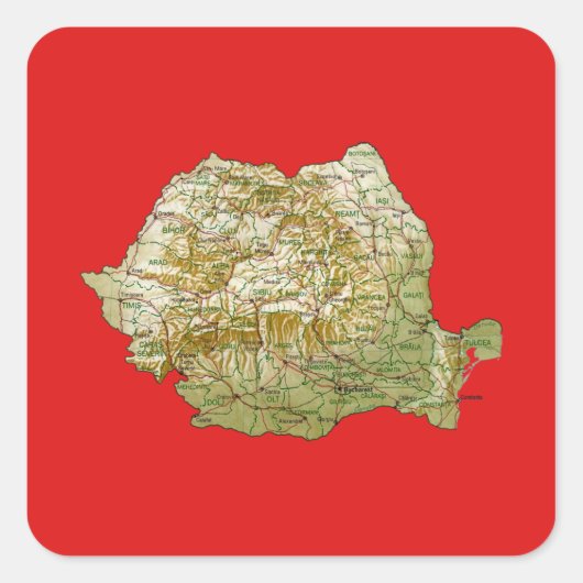 Autocollant de carte de Roumanie (Devant)
