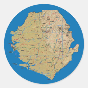 Autocollant de carte de Sierra Leone