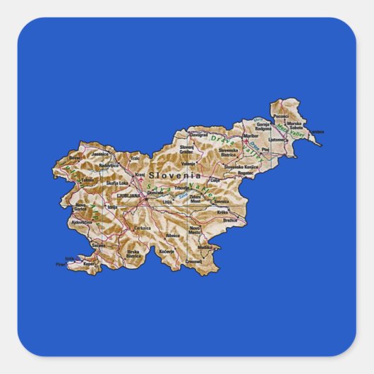 Autocollant de carte de Slovénie (Devant)