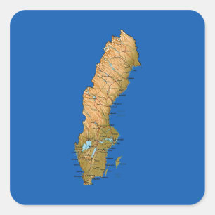 Autocollant de carte de Suède