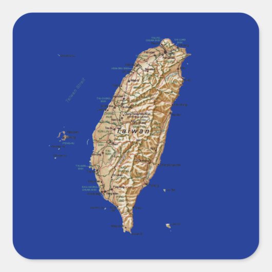 Autocollant de carte de Taïwan (Devant)