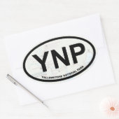 Autocollant de carte de Yellowstone (texte noir) (Enveloppe)