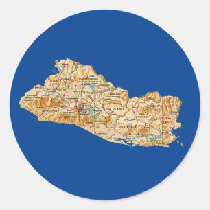 Autocollant de carte d'El Salvador