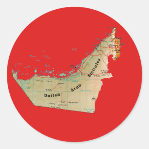 Autocollant de carte des Émirats arabes unis