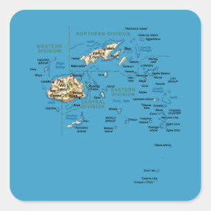 Autocollant de carte des Fidji