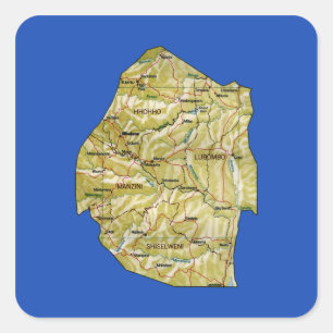 Autocollant de carte d'Eswatini