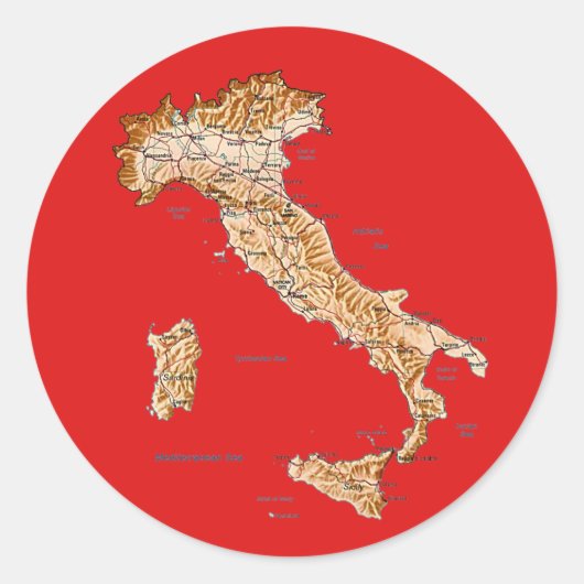 Autocollant de carte d'Italie (Devant)