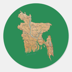 Autocollant de carte du Bangladesh