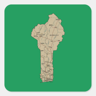 Autocollant de carte du Bénin
