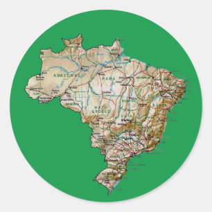 Autocollant de carte du Brésil