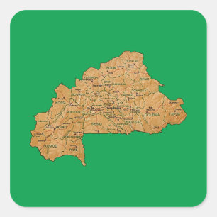 Autocollant de carte du Burkina Faso