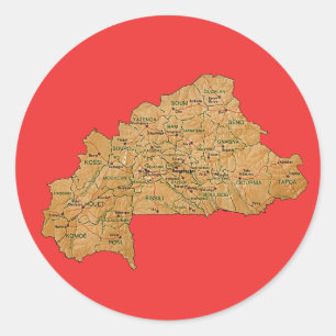 Autocollant de carte du Burkina Faso