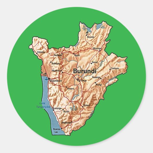 Autocollant de carte du Burundi (Devant)