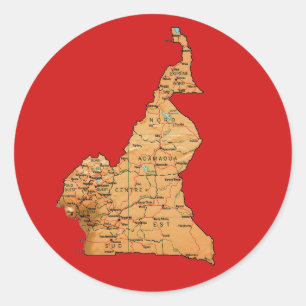 Autocollant de carte du Cameroun