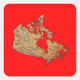 Autocollant de carte du Canada