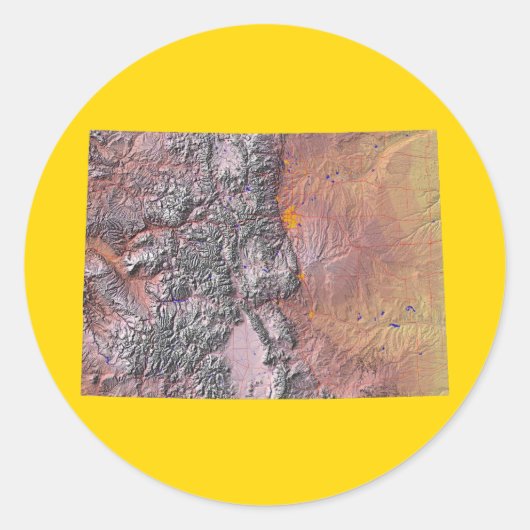 Autocollant de carte du Colorado (Devant)