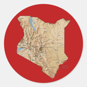 Autocollant de carte du Kenya