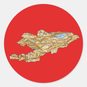 Autocollant de carte du Kirghizistan