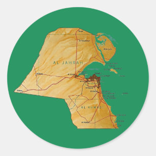 Autocollant de carte du Koweït