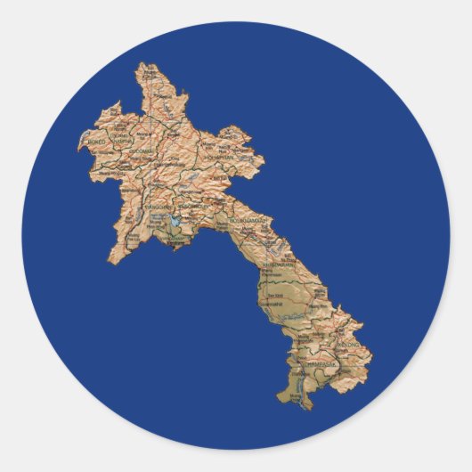 Autocollant de carte du Laos (Devant)