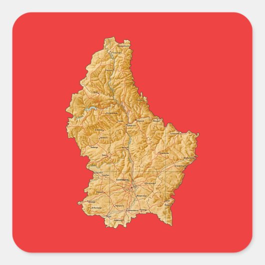 Autocollant de carte du Luxembourg (Devant)