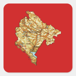 Autocollant de carte du Monténégro