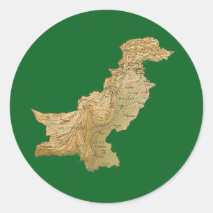 Autocollant de carte du Pakistan
