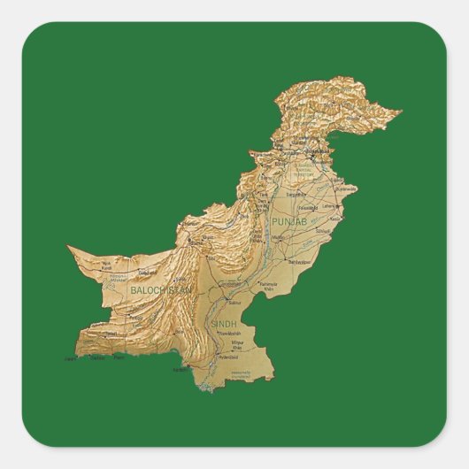 Autocollant de carte du Pakistan (Devant)