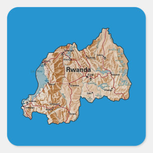Autocollant de carte du Rwanda