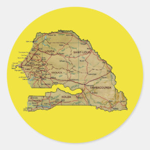 Autocollant de carte du Sénégal