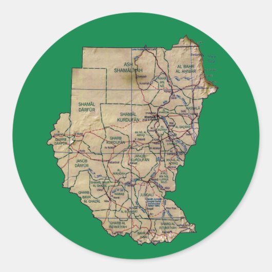 Autocollant de carte du Soudan (Devant)