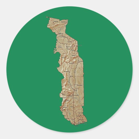 Autocollant de carte du Togo (Devant)