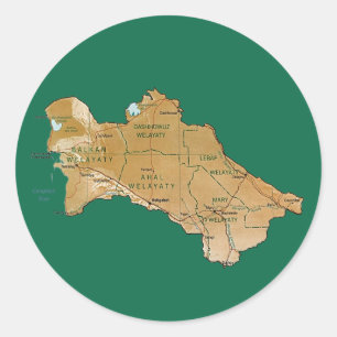 Autocollant de carte du Turkménistan