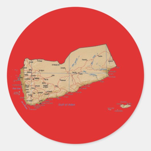 Autocollant de carte du Yémen (Devant)