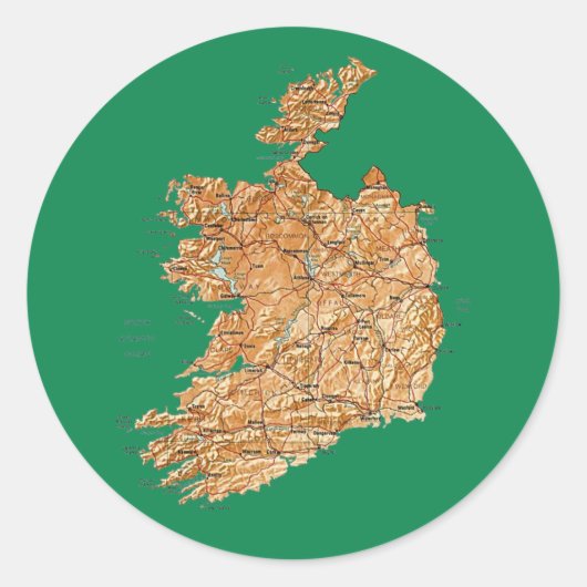 Autocollant de carte Irlande (Devant)