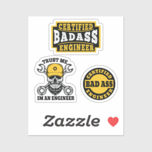 Autocollant de casque d'ingénieur Badass