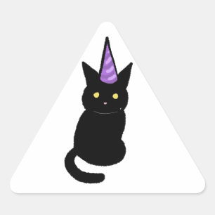 Autocollant de célébration de chat noir