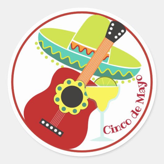 Autocollant de célébration de Cinco de Mayo (Devant)