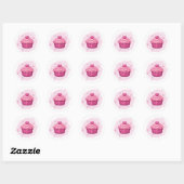 Autocollant de célébration de cupcake rose (Feuille)