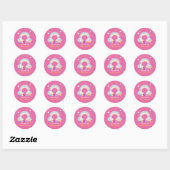 Autocollant de célébration de licorne rose (Feuille)