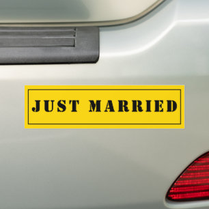 Autocollant de célébration de voiture juste marié